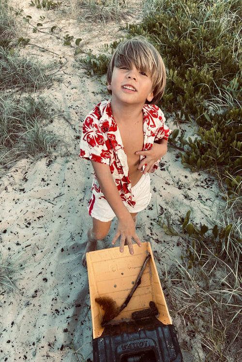 ALOHA SHIRT / RED - youngandrestlesskids 