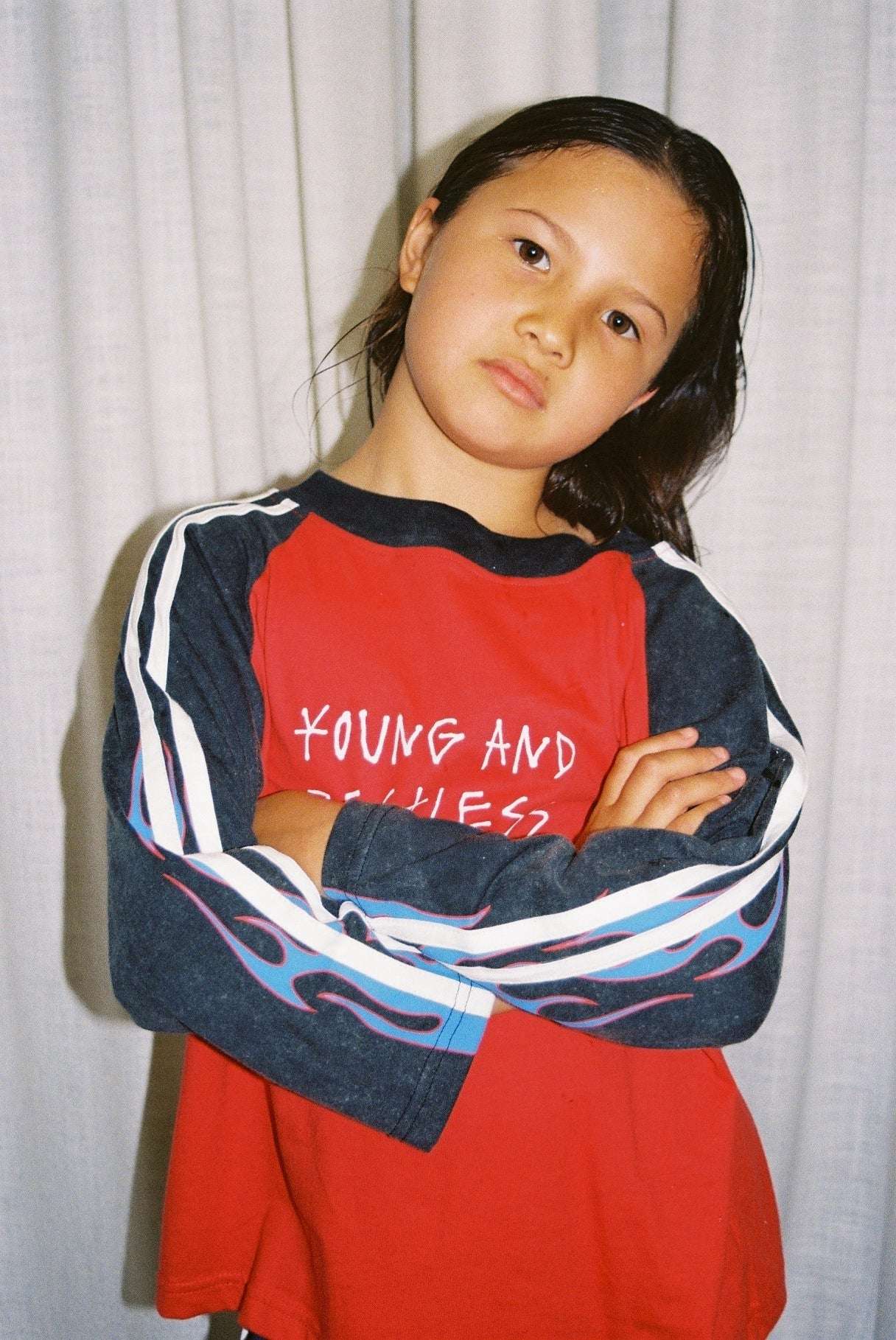 BURN OUT TEE / RED - youngandrestlesskids 