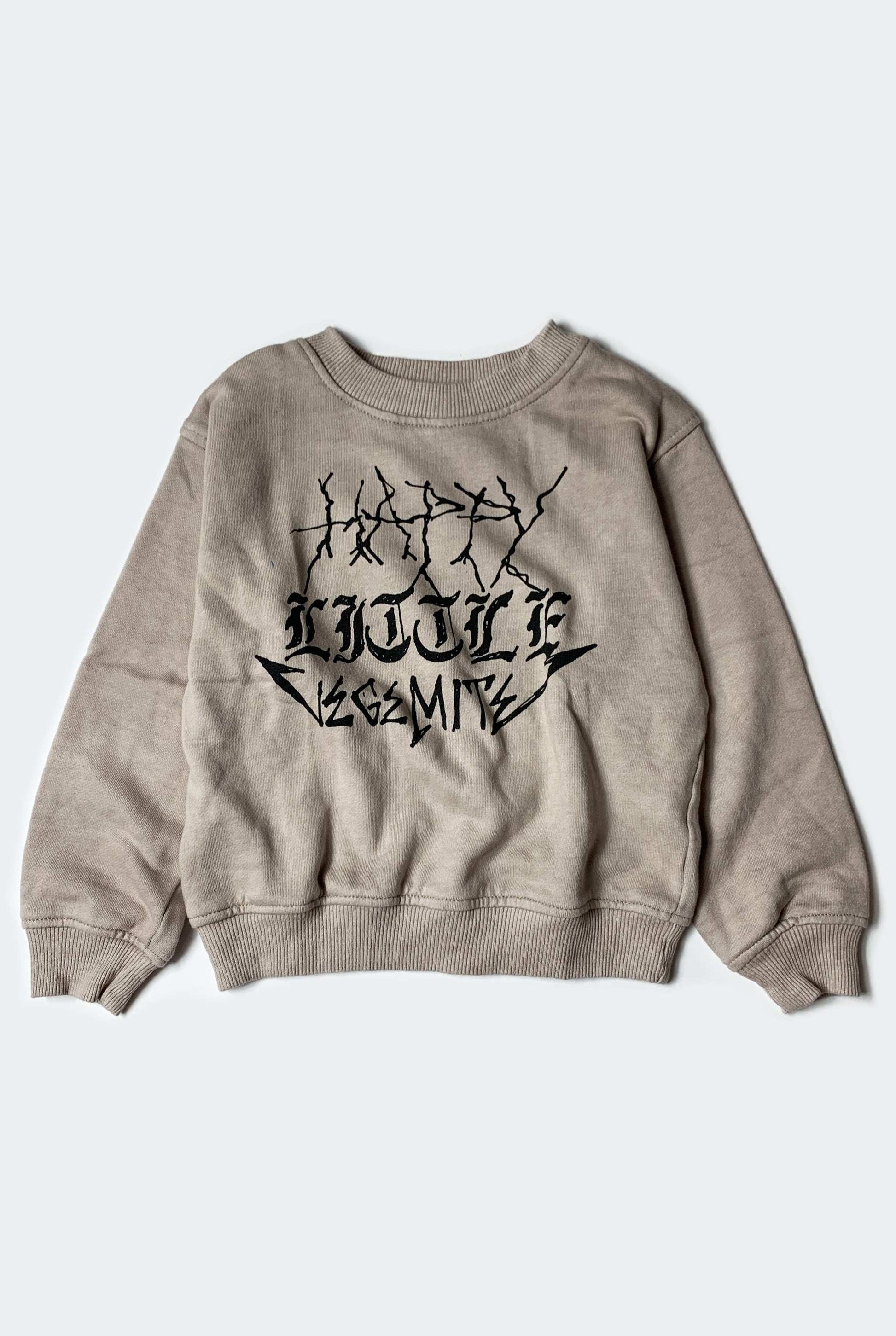 HAPPY SWEATSHIRT / WASHED TAN - youngandrestlesskids 