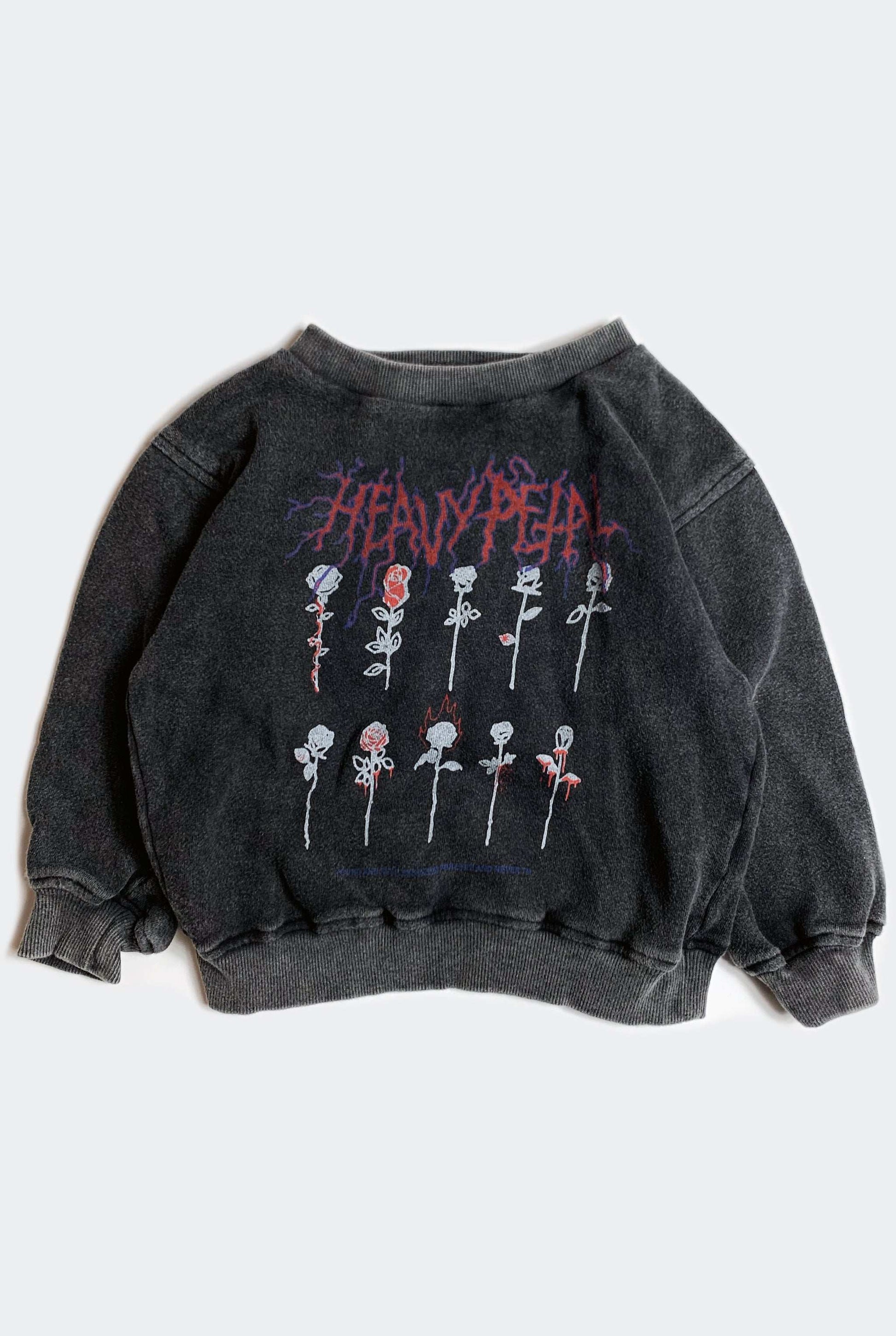 HEAVY PETAL SWEATER / WASHED BLACK - youngandrestlesskids 