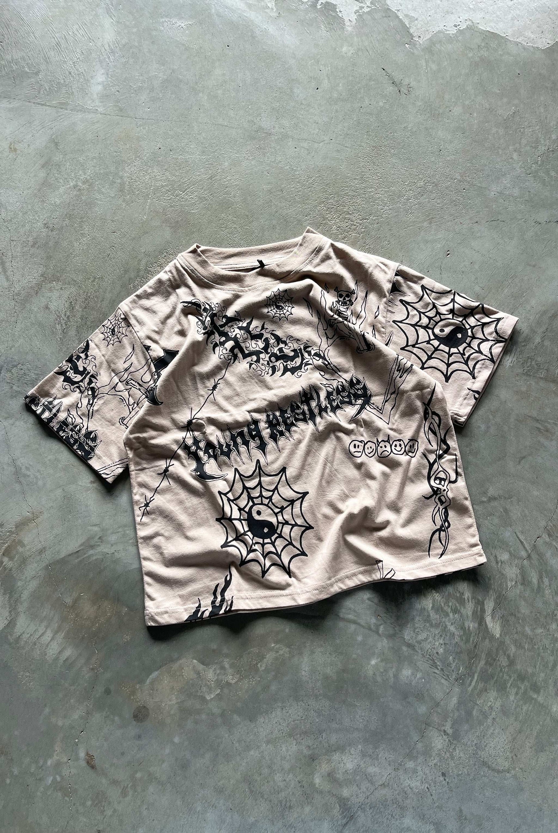 TATTOO TEE / TAN - youngandrestlesskids 