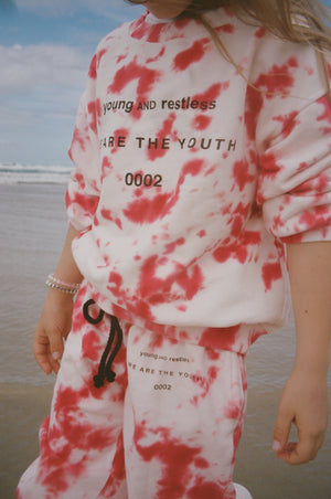 LEISURE FOREVER SWEATPANT / RED TIE DYE